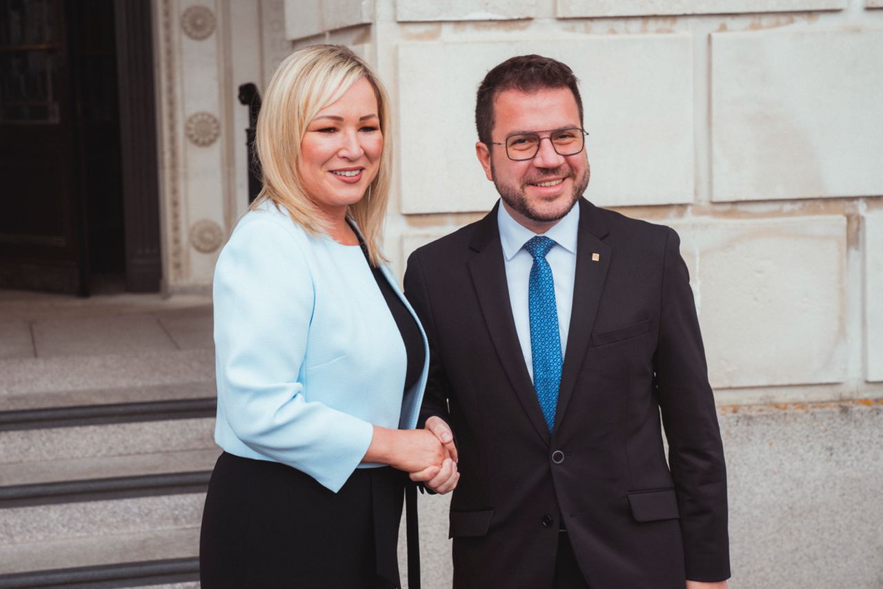 El president de la Generalitat, Pere Aragonès, s'ha reunit amb la primera ministre d'Irlanda del Nord, Michelle O'Neill