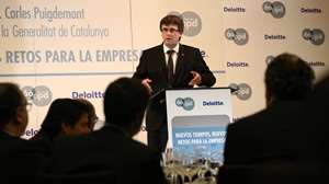 El president Puigdemont, en un moment de la seva intervenció (Autor: Jordi Bedmar) El president Puigdemont, en un moment de la seva intervenció (Autor: Jordi Bedmar)