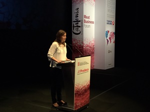 La consellera Serret durant la seva intervenció al Meat Business Forum La consellera Serret durant la seva intervenció al Meat Business Forum