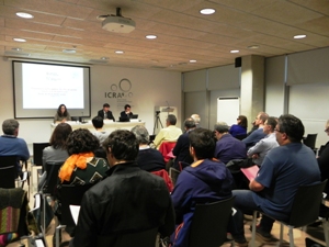 Jordi Agustí, Diego Moxó i Blanca Rodà durant la presentació dels resultats Jordi Agustí, Diego Moxó i Blanca Rodà durant la presentació dels resultats