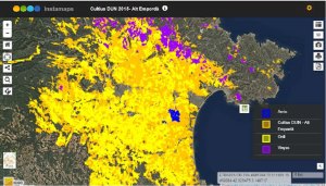 Aquest mapa indica quins conreus agrícoles hi ha plantats a Catalunya