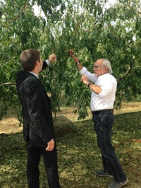 El director dels Serveis Territorials d'Agricultura a Lleida amb l'alcalde de Seròs