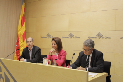 Casadesús, Madrenas i Huguet en la presentació de Comerçlocal.cat