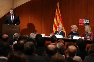 El president en un moment de la seva intervenció. Autor: Rubén Moreno