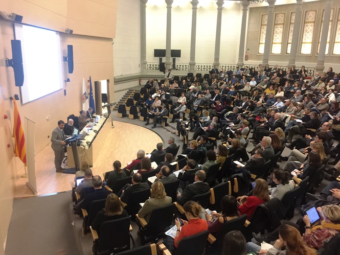 El conseller de Salut, durant l'acte, aquesta tarda a Barcelona. El conseller de Salut, durant l'acte, aquesta tarda a Barcelona.