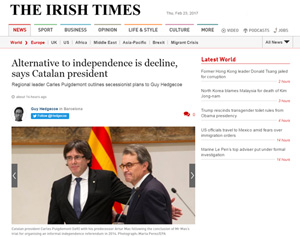 El president Puigdemont ha estat entrevistat al diari Irish Times El president Puigdemont ha estat entrevistat al diari Irish Times