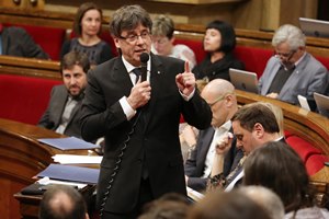 El president, en un moment de la sessió de control. Autor: Rubén Moreno