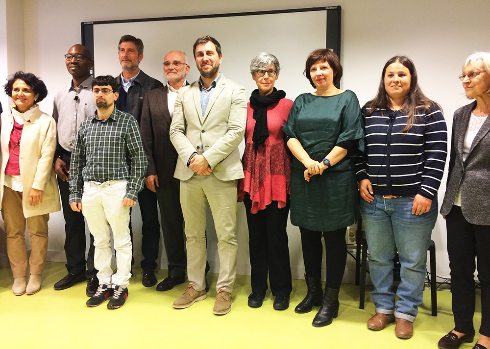 El conseller Comín durant la inauguració avui de Cal Muns, a Barcelona