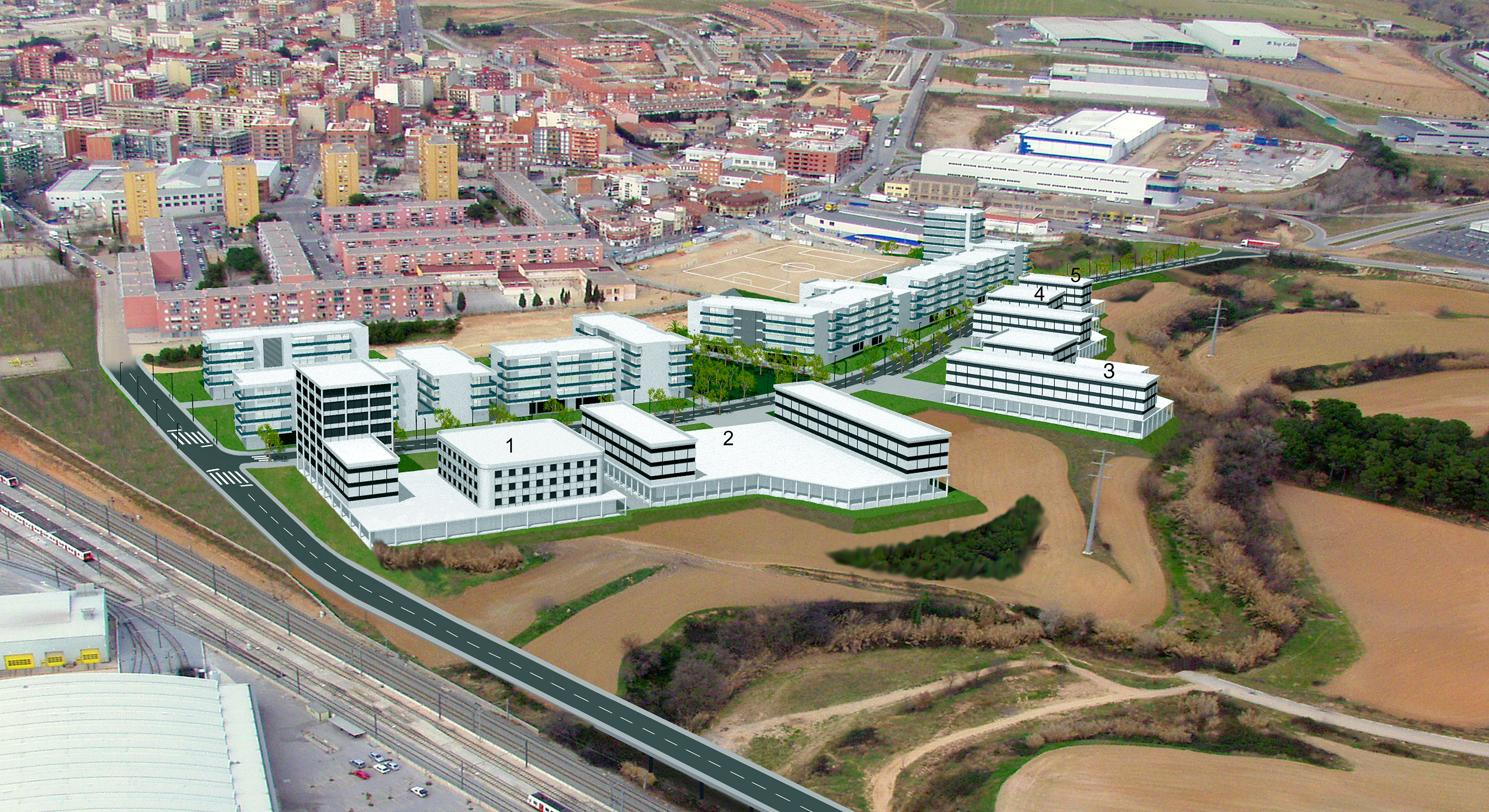 Ampliació de Can Sant Joan amb les parcel·les disponibles numerades.