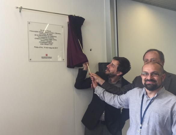El conseller Comín, inaugurant el CAP, aquest matí. El conseller Comín, inaugurant el CAP, aquest matí.