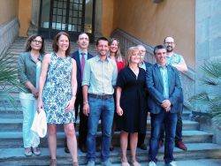 Representants de les institucions i entitats durant la firma del protocol Representants de les institucions i entitats durant la firma del protocol