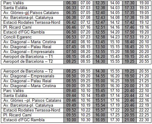 Horaris e2 Horaris e2