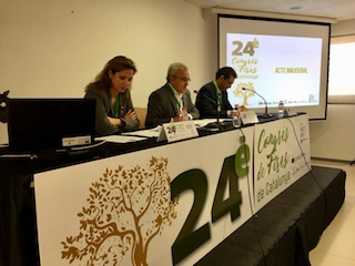 La dir. gral de Comerç, Muntsa Vilalta, l'alcalde de Les Borges Blanques, Enric Mir, i el pt de la FEFIC, Ramon Ferrando