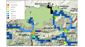 Mapa de mesures de la qualitat del cel nocturn al Parc Natural de Capçaleres del Ter i del Freser.