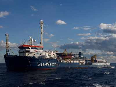 El vaixell de recerca i salvament Sea-Watch 3, operat per l'ONG alemanya Sea-Watch prop de la costa de Malta el 4 de gener del 2019
