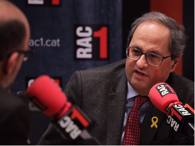 President Quim Torra during the interview on RAC1 (photo: Rubén Moreno)