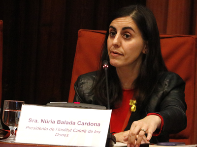 La presidenta de l'ICD Núria Balada en una compareixença al Parlament