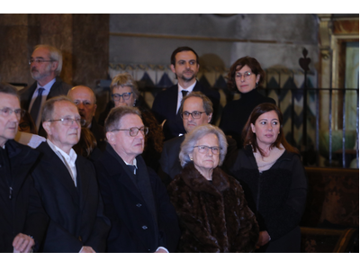 El president Torra i la presidenta Armengol, al funeral