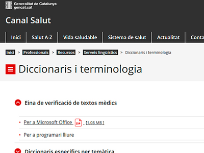 Salut crea una nova eina de verificació ortogràfica de textos mèdics en català