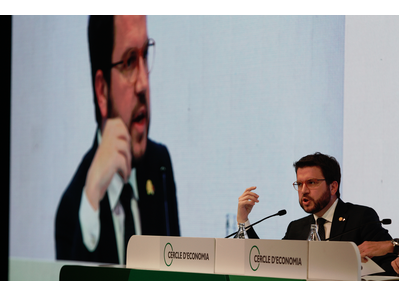 El vicepresident Aragonès durant la seva intervenció a les Jornades del Cercle d'Economia 