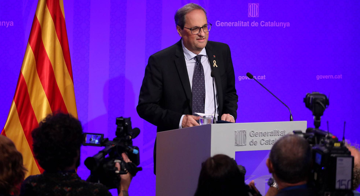 The Catalan president, Quim Torra, today took stock of the first year of his mandate, during which, he said, the government had managed to 