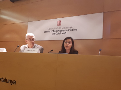 La presidenta de l'ICD, Núria Balada, durant la inauguració del curs. La presidenta de l'ICD, Núria Balada, durant la inauguració del curs.