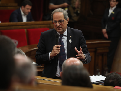Speaking before a plenary session of the Catalan Parliament this morning, the president of the Government of Catalonia, Quim Torra, said Catalonia's economic situation - not just in the last year, but in the last five - proves that 