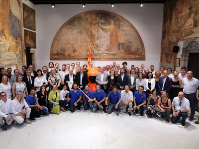 El president de la Generalitat amb els organitzadors del WRG (Fotografia: Rubén Moreno)