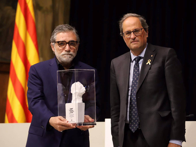 This afternoon, the president of the Government of Catalonia, Quim Torra, presided over a ceremony to present the Pau Casals Prize to Jaume Plensa, who he described as 
