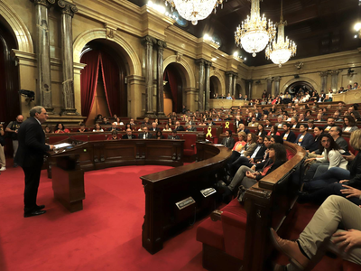 This morning, in a plenary session of Parliament, the president of the Government of Catalonia, Quim Torra, gave his response to the ruling in the 1 October referendum trial, which he described as a 