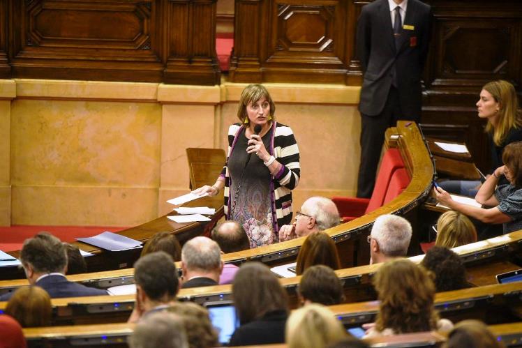La consellera de Salut, avui al Parlament de Catalunya.