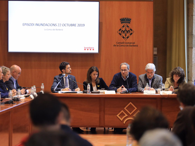 El president de la Generalitat ha presidit el consell d'alcaldes convocat per tractar els efectes de la llevantada 