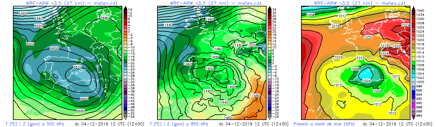 Mapes 500hPa i 850 hPa