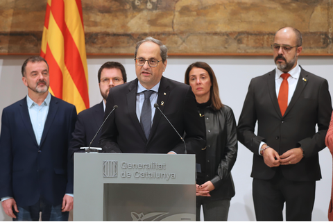 Institutional statement by President Quim Torra following the Central Electoral Board's decision to ban him from office
