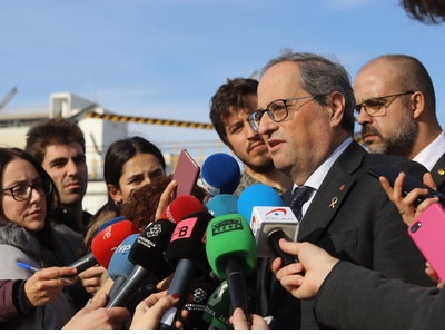 El president Torra s'ha desplaçat a Tarragona per seguir l'evolució de l'explosió al polígon petroquímic sud 