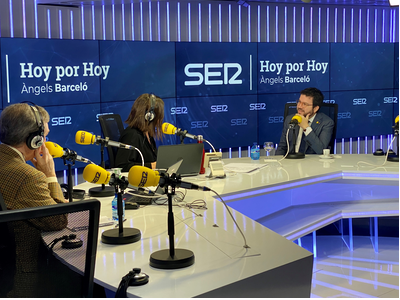 El vicepresident Aragonès, durant l'entrevista al programa Hoy por Hoy