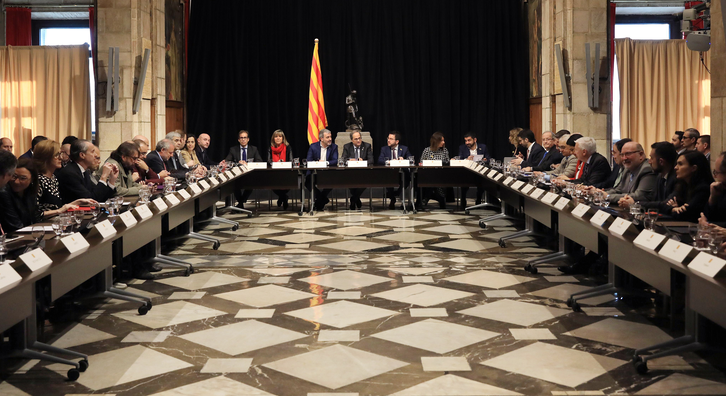 El president ha encapçalat la reunió que ha tingut lloc al Palau e la Generalitat. Autor: Jordi Bedmar