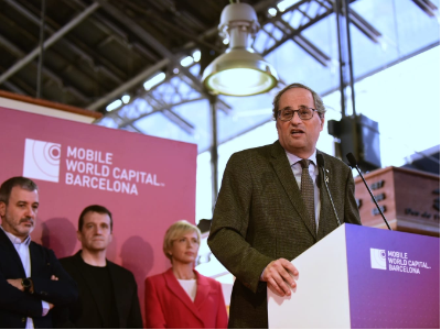 The president headed the Mobile Networking Lunch, an event to mark the start of Tech Spirit Barcelona.