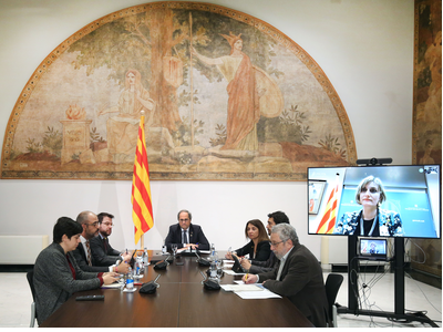 President Torra chaired a meeting this evening at the Palau de la Generalitat to review the response to the first case of coronavirus detected in Catalonia.
