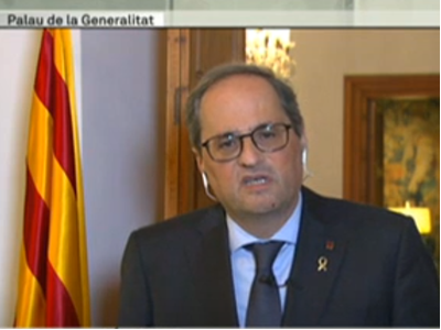 Catalan President Quim Torra was interviewed this evening on TV3, the Catalan public broadcaster, after sending a letter this afternoon to Prime Minister Pedro Sánchez, in which he requested a full lockdown of Catalonia to slow the spread of COVID-19. 