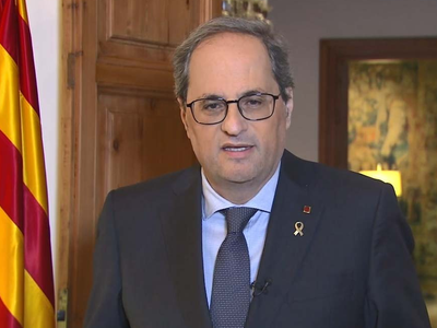 El president des de la Casa de Canonges El president des de la Casa de Canonges