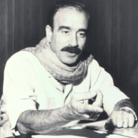 Armand de Fluvià, en una conferència a Manresa l'any 1982