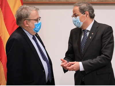 El president Torra amb el president del Col·legi de Metges de Barcelona. Autor: Jordi Bedmar