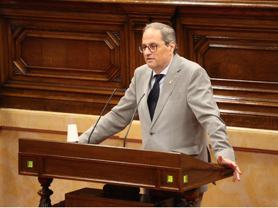 El cap de l'Executiu, durant la seva intervenció (autor: Jordi Bedmar)