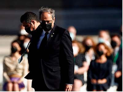 Catalan president Quim Torra took part in a ceremony held in Madrid this morning to commemorate the victims of the Covid-19 pandemic and recognise the effort made by society. 