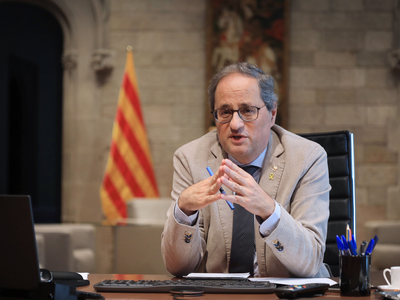 El cap de l'Executiu durant la reunió (foto: Jordi Bedmar)