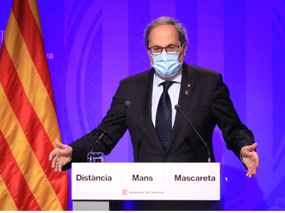 El president durant la compareixença (foto: Jordi Bedmar)
