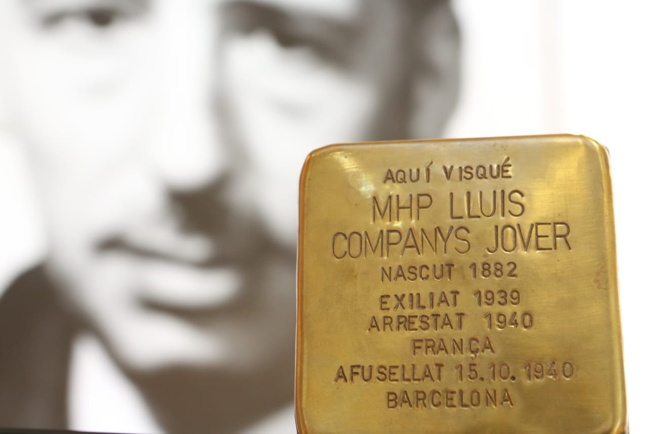 The Government Installs a Stolpersteine for Lluís Companys in Sant Jaume Square in Barcelona