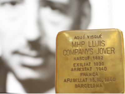 The Government Installs a Stolpersteine for Lluís Companys in Sant Jaume Square in Barcelona