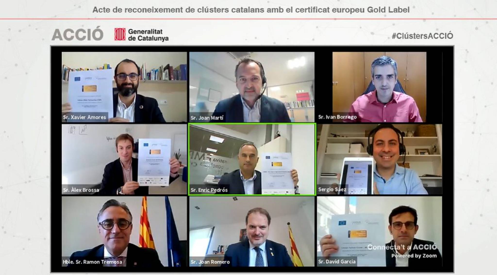 10% of the European Clusters with the Highest Certificate of Excellence are Catalan